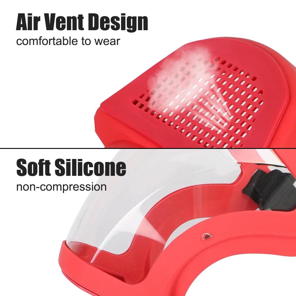 Vollgesichtsschutzmaske, transparente Schutzabdeckung für den Kopf und die Augen, Schutzbrille, Bildschirmvisiere, Staub, Winddicht, Antibeschlag, Küchengeräte