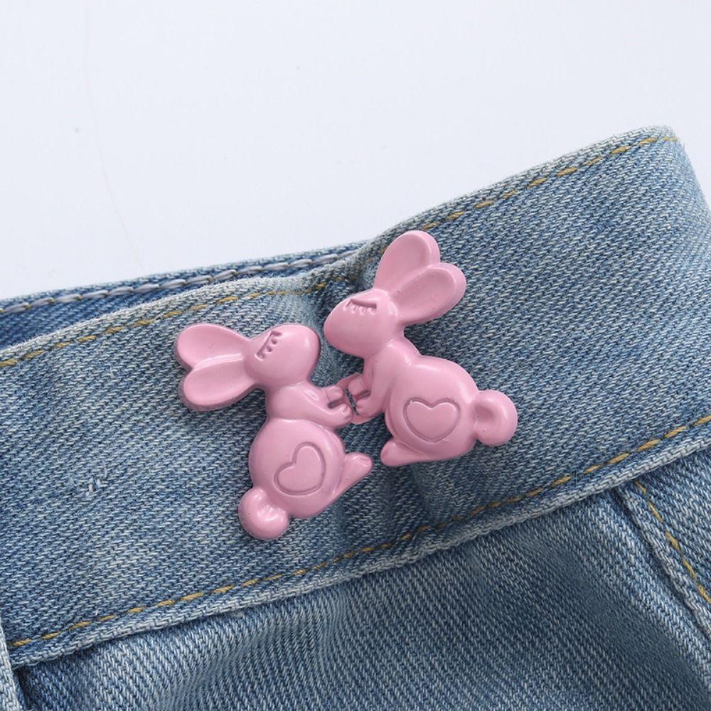 Waist Buckle Heart Rabbit Pants Button Tightener Jean Buttons for Loose Jeans  Waist Accessories