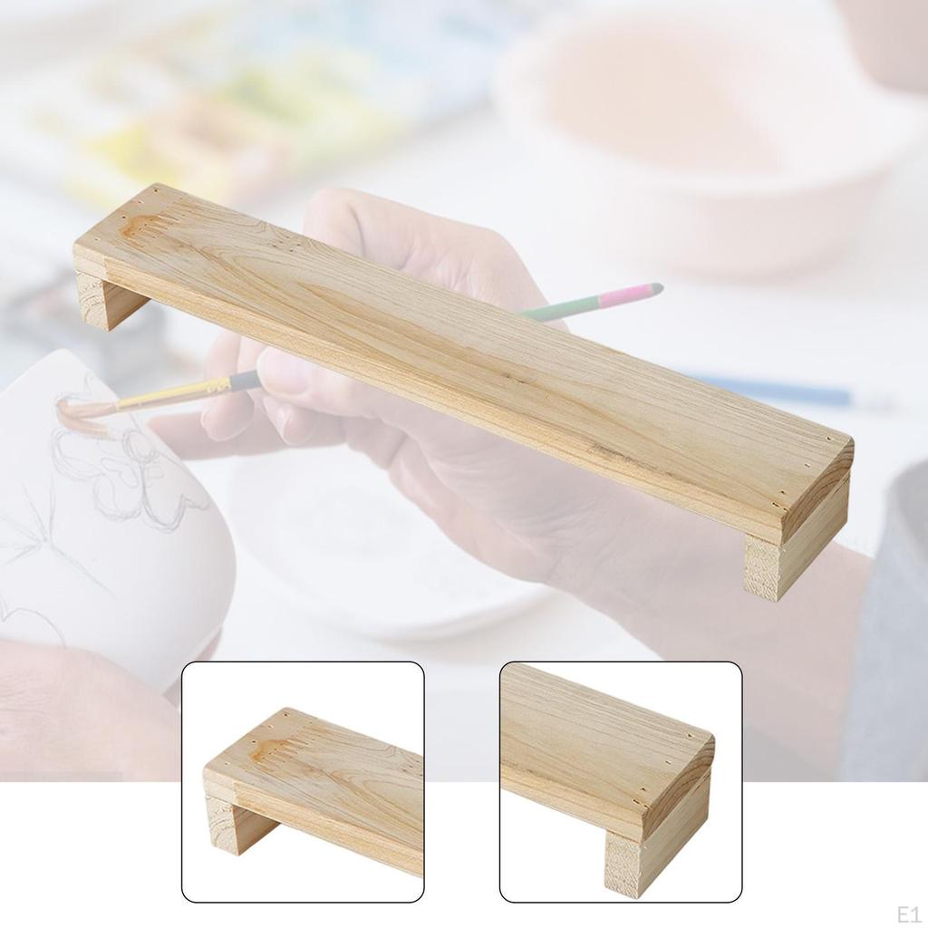 Poggiapolsi in Ceramica e Legno, Ponte Inclinabile per Artisti, Facile da Usare, Portatile, Robusto