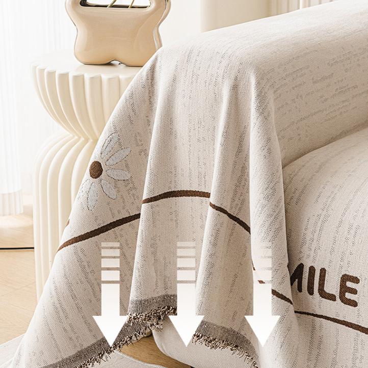 1pc Chenille Sofa Cover with Tassel, Pet Protection Sofa Cover, Four Seasons Universal Furniture Protective Cover, Used for Bedroom Living Room