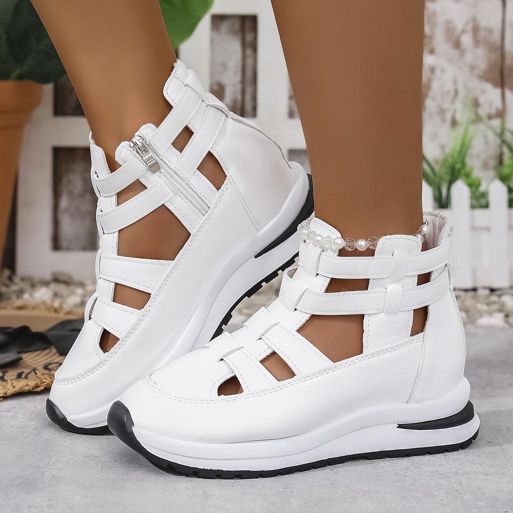Fashion Closed Toe Breathable Clogs with Heel Suit Female Beige Large Size 2025 Summer Low-heeled Sports Low Sandals Woman Leather Shoes