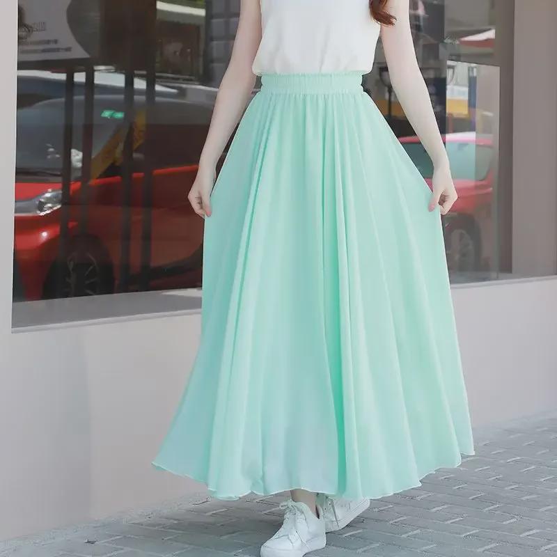 Petite White Chiffon Double-Layer Fairy Beach & Dance Skirt