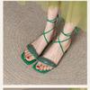 2024 Fashion Women's Sandals Open Toe Party Pumps Thin Heels Heels Elegant Dress Shoes Cross Tie Sandals Women Rhinestones Pumps