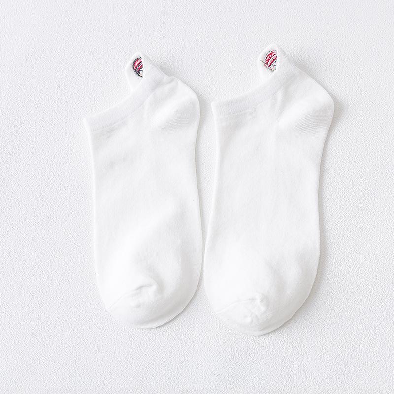 Sesame Street Women's Cartoon Embroidered Ankle Socks – Cute, Thin, Heel-Protection Sports Socks for Summer