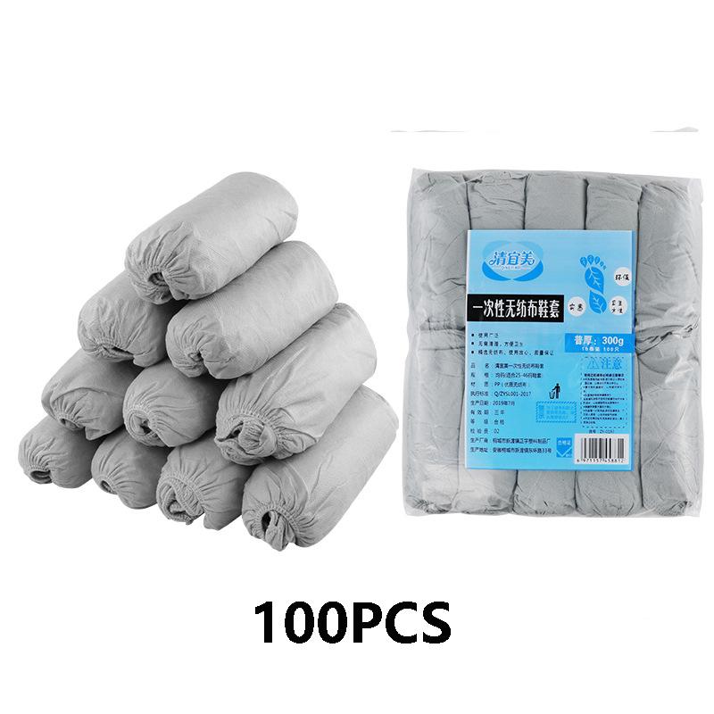 100Pcs Disposable Non-Slip Shoe Covers Thick Nonwoven Arctic-Proof Degradable for Home Hospital Visits Banya Sauna Protection