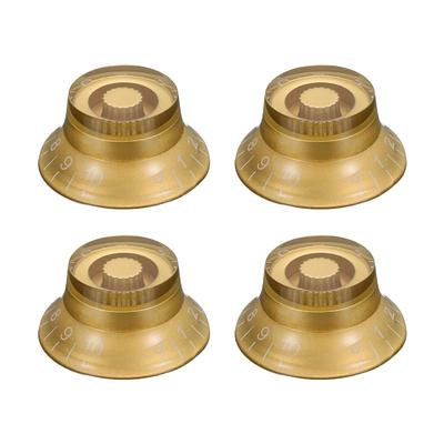 Uxcell Guitar Top Hat Bell Knob Control Knob Volume Tone for Electric Set of 4 Gold Guitar/Bass - -