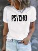 Womens Y2K Psycho Pattern Tshirt Suitable for Street Style Party Dressing A Must Have for All Seasons Daily Fashion Trends