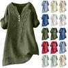 Women's Fashionable Casual Loose-Fit Embroidered Button-Up V-Neck T-Shirt Top