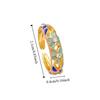 Classic Vintage Geometric Rings Engraved Gold Plated Ring Colorful Enamel Flower Rings  Engagement