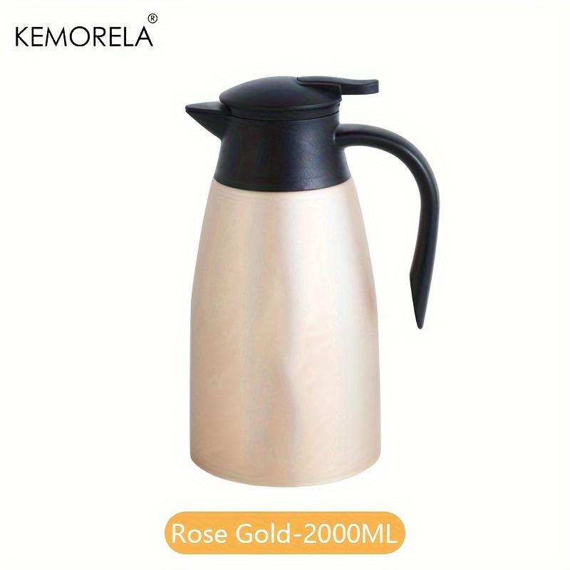 KEMORELA 2L Coffee Thermal Kettle Stainless Steel Vacuum Flasks Office Thermos Bottle Insulation Kettle Hot Water Thermos Pot 2.0L
