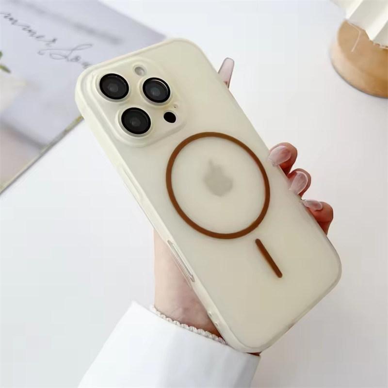 Luxury Ultra Thin Magsafe Wireless Charging Magnetic Case For iPhone 16 15 14 13 12 Pro Max Plus 16E Clear Matte Silicone Soft Cover