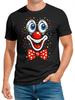 Mens Carnival Mardi Gras T-Shirt - Clown Face - Costume Replacement Fancy Dress Load-