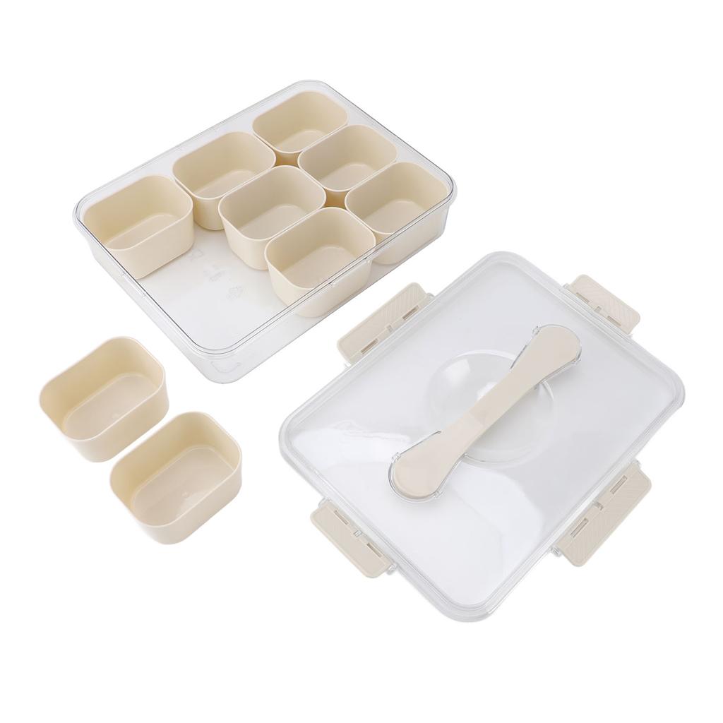 Plastic Seasoning Organizer Box 9 Compartments Sealing Fruit Snack Storage Containers with Clear Lid