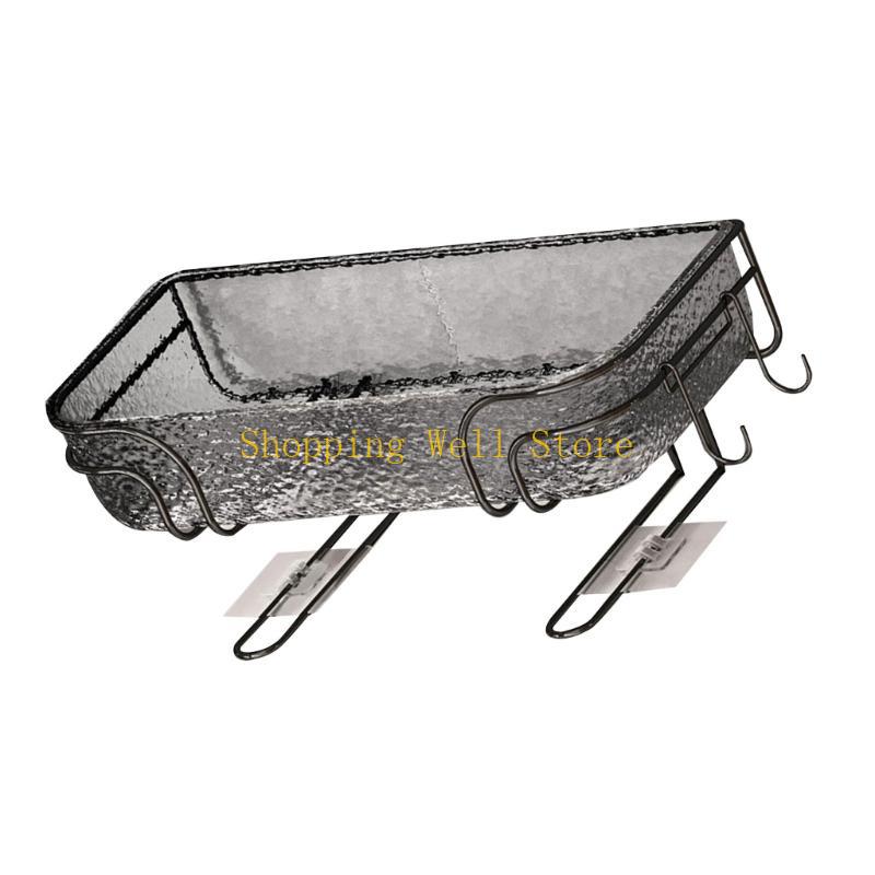 KX4B Large Capacity Bathroom Shelves Functional Organizers Wall Mounted Shower Storage Basket for Bathroom Kitchen