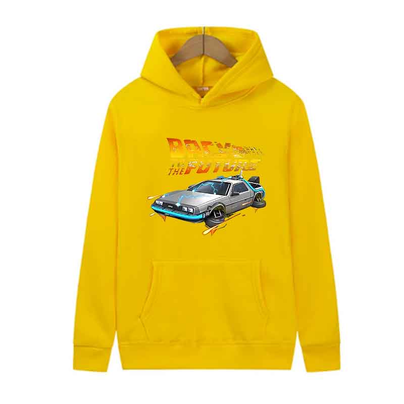 Powrót do Przyszłości Retro Samochód DeLorean Nadruk Bluza z Kapturem Długi Rękaw Top Męski Codzienny Streetwear Pulower Wiosna Jesień Odzież Unisex