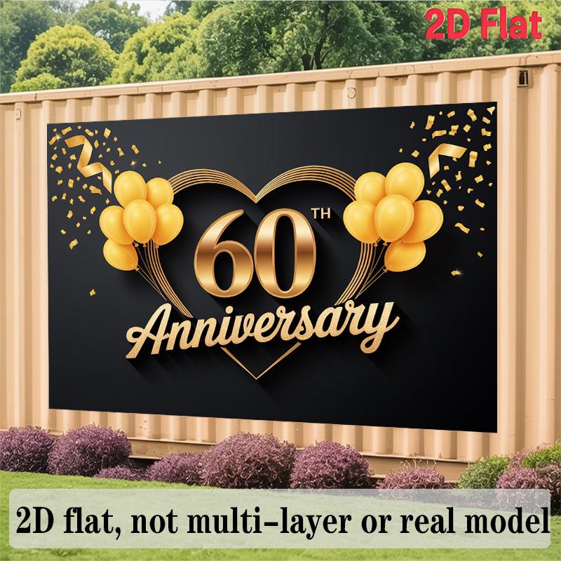Birthday Party Backdrop Gold Polyester Banner Photo Booth Decoration 73