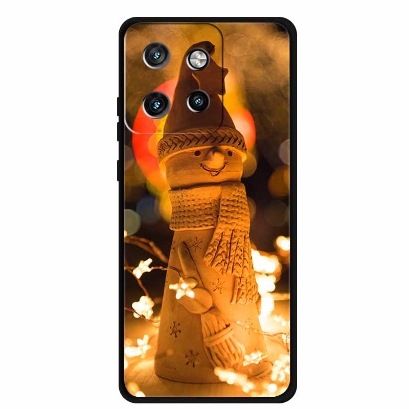 Christmas Cover For Motorola Moto G75 5G Black Silicone Cases TPU Santa Claus Christmas Tree Cover Deer For Moto G75 5G TPU case
