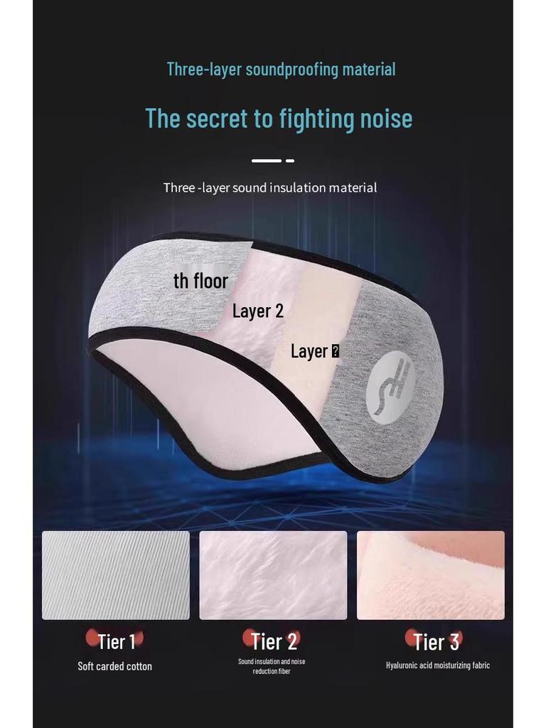 Kulaklık ve Göz Maskeli Ayarlanabilir Ses Geçirmez Uyku Kafa Bandı