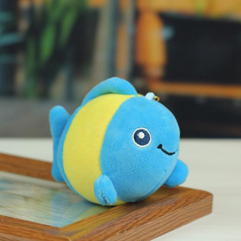 Cute Cartoon Ocean Plush Pendant Keychain Stuffed Backpack Keychain Decorative Pendant