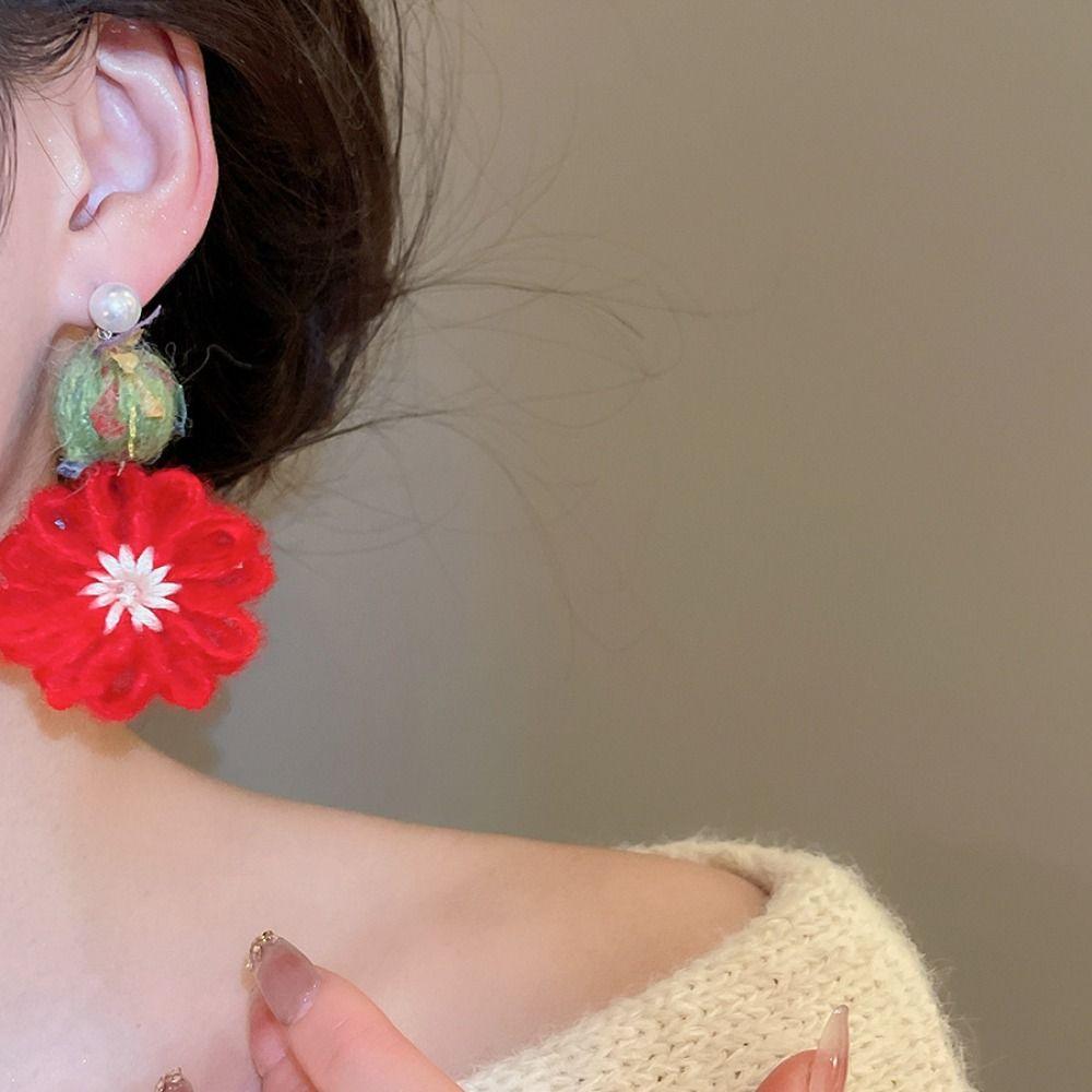 Temperament Flower Crochet Earrings Sweet Bohemia Dangle Earrings Daisy Flower Earrings  Daily