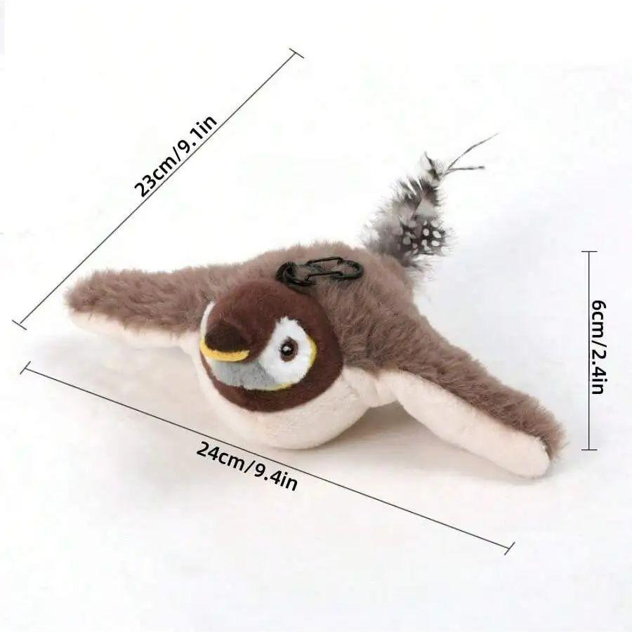 1pc Electric Interactive Cat Toy, Rechargeable Flapping Bird Plush Toys, Squeaking  Toys for Cats Fun Kitten Exercise Toys Soft
