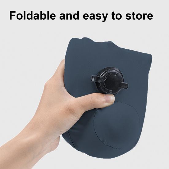 Inflatable U-shaped Pillow with Self-filled Design Built-in Air Pump Lightweight Portable Neck Support