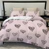 3 Pieces Bedding Set With Zipper Closure Red Heart Duvet Cover Queen Love Heart Pattern White Comforter Covers Set Cute Print