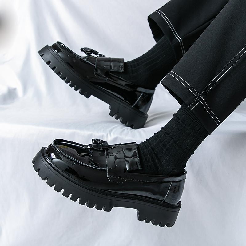 Móda Luxusní Značkový Nové Pánské Bílé Střapce Šaty Zvyšující Výšku Boty Svatba Ples Návrat Domů Párty Mokasíny Zapatos Hombre