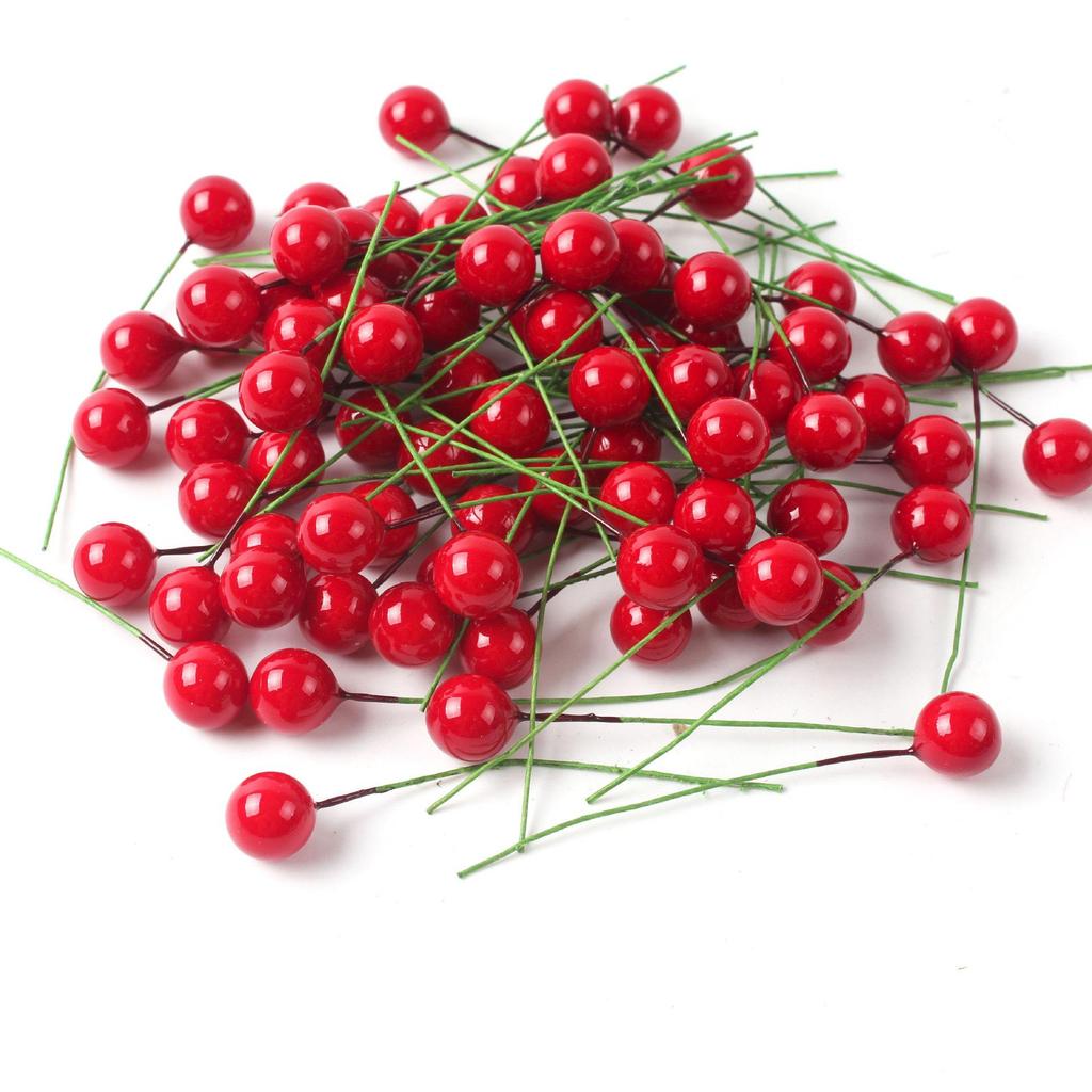 Red Berry & Holly Christmas Ornaments for Home Décor