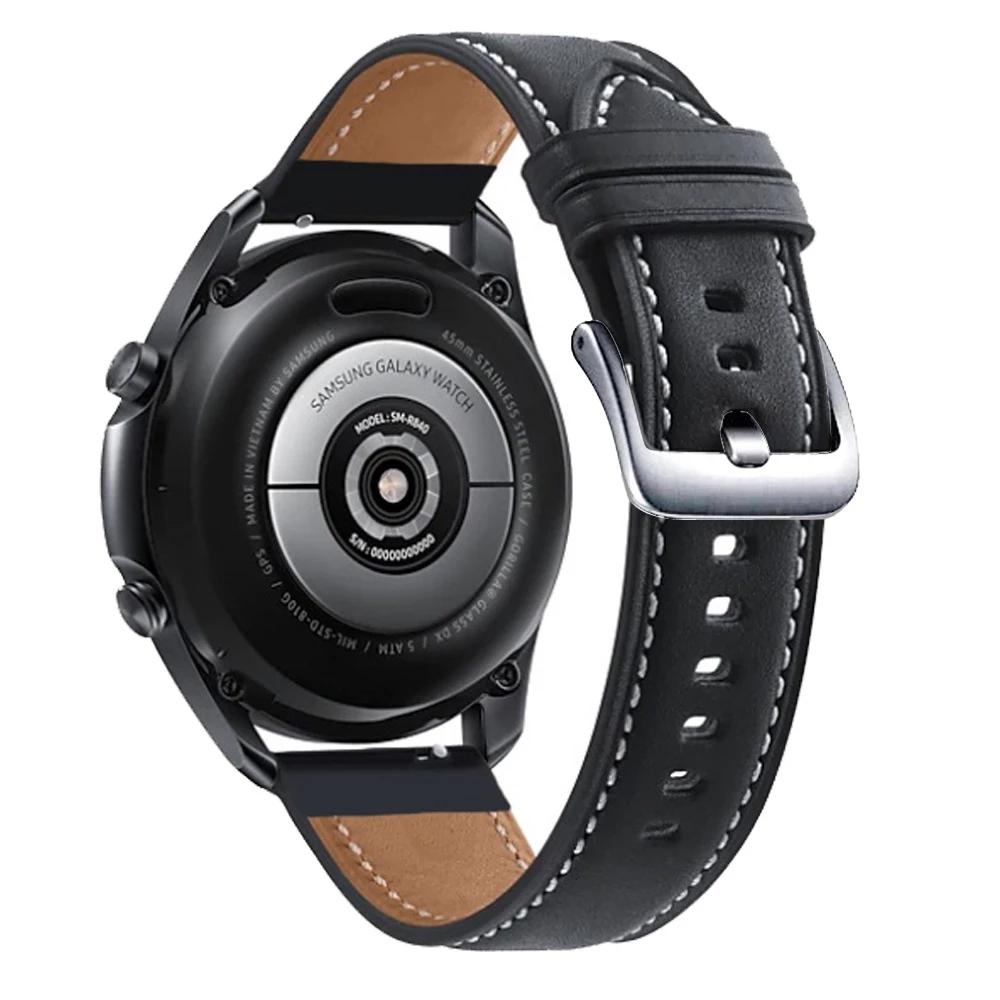 Kožený pásek pro Samsung Galaxy Watch 4/5 40mm 44mm Gear S3 S2 Watch5 Pro 45mm Galaxy 46mm Chytrý náramek Řemínek 20mm 22mm