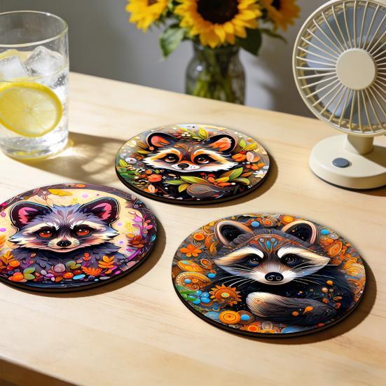 Zeeschildpad Houten Onderzetter Set, 2D Hittebestendige Mat voor Koffie Thee Kopjes, Antislip Tafelbeschermer, Zomer Huisdecoratie