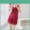 Pure Desire Ice Silk Pajamas With Lace Back And Short Pants For Women