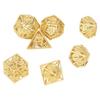 7PCS Hollow Dice Polyhedral Copper Exquisite Hand Polished Delicate Pattern for Role Playing Games