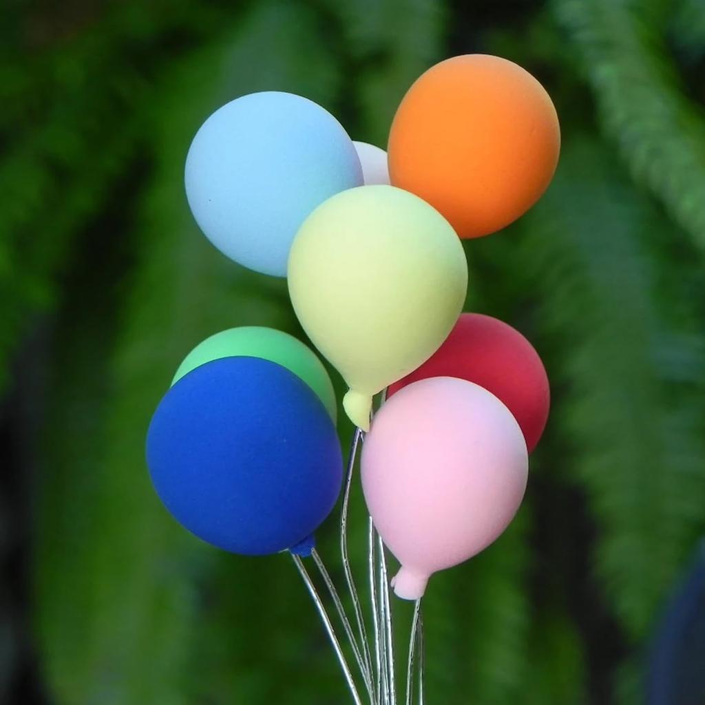 Dollhouse Miniature Balloons, Mini Balloons, 1:12 Scale Rainbow Balloons, for Miniature Fairy Garden Party Accessories, Birthday Party, Miniature