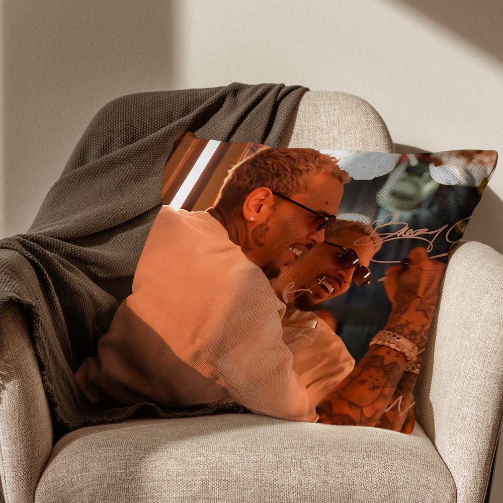 Residuals It Depends Chris Brown Pillow Case Antidustmite Pillowcase Invisible Zipper Silky Short Plush Sofa Cushion Cover