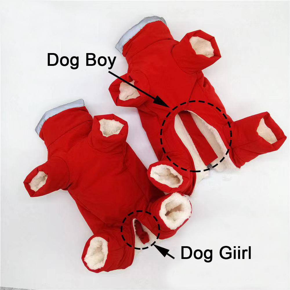 Dog Coat Winter Overalls for Dogs Warm Waterproof Pet Jumpsuit Trousers Male/ Female Dog Reflective Small Dog Clothes Apparel Puppy Down Jacket