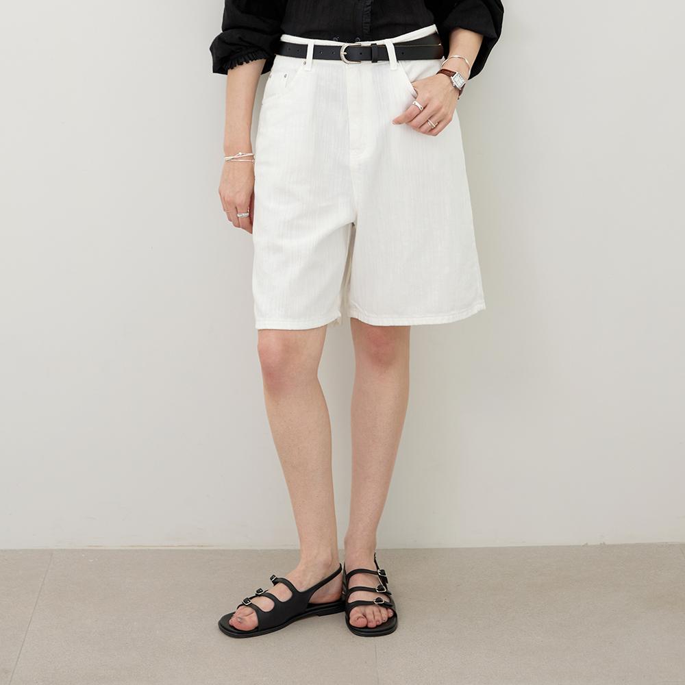 KELLY DONAHUE Essential Cotton Half Pants White