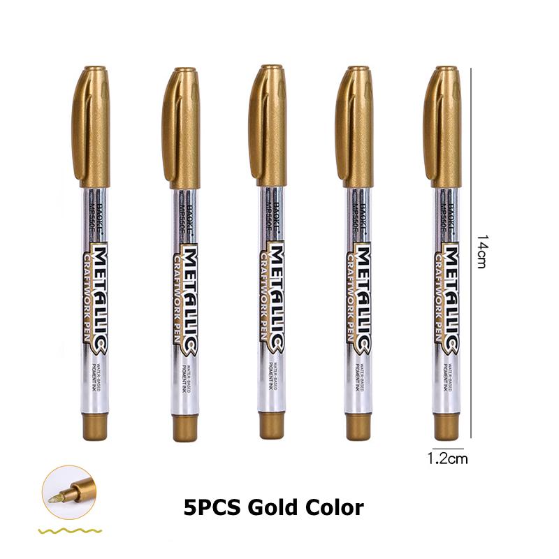 

Металевий маркер Водонепроникна перманентна акрилова золото-срібна ручка Назад до шкільного приладдя Маркер-маркер DIY Painting