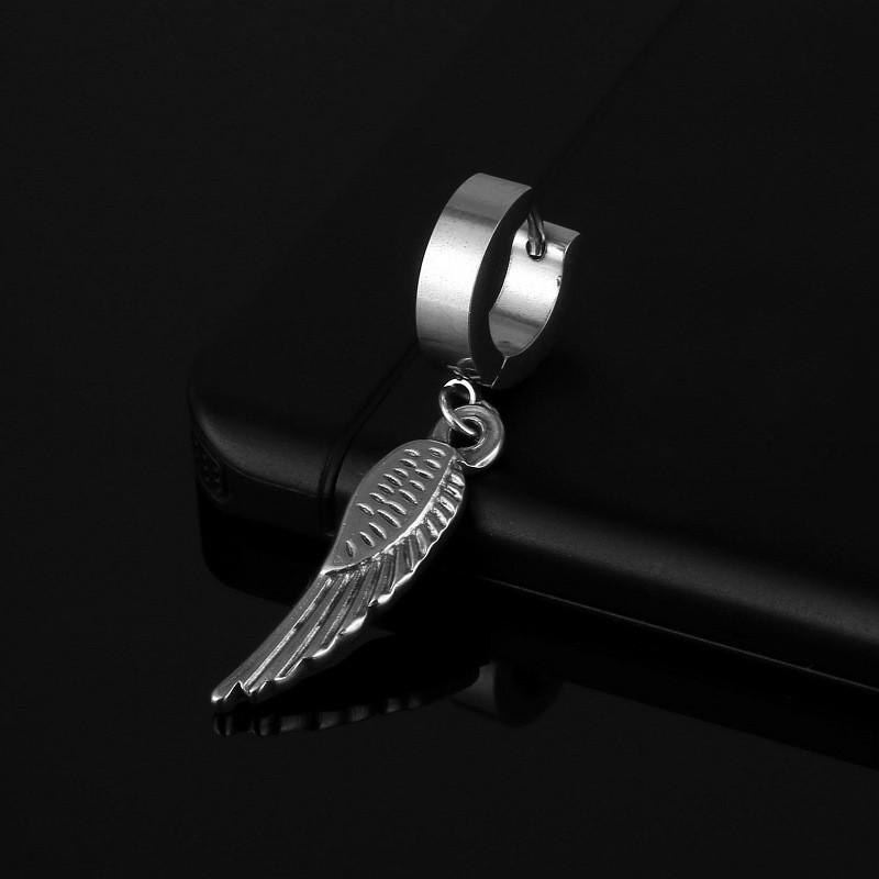 Punk Style Wing Gun Snake Pendant Earrings Stainless Steel Hiphop Geometric Stud Ear Jewelry Party Gifts For Women Girls