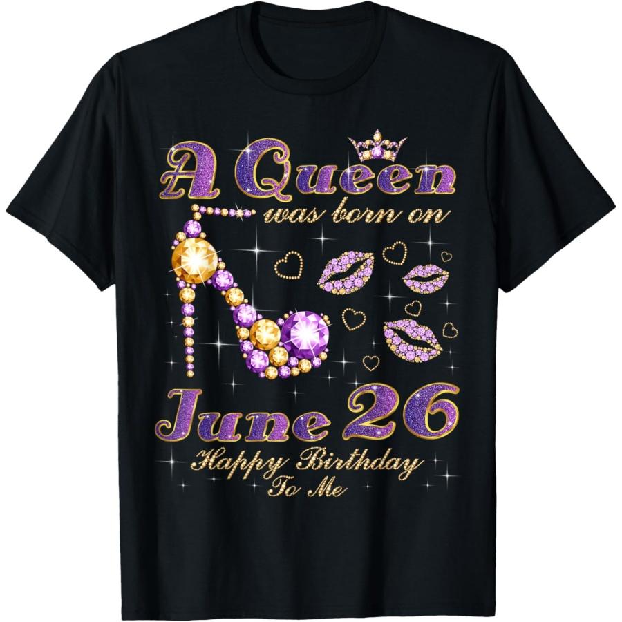 Королева родилась 26 июня, 26 июня День рождения Королева Футболка(1) XXXXXL чёрный