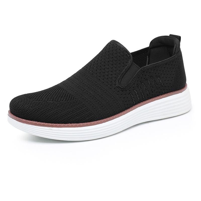 

Обувь Мужская Весна и Осень Новая Мелкий Вырез Мягкая Подошва Дышащая Обувь для Ленивых Универсальная На Один Педаль Устойчивая Легкая 40 чёрный