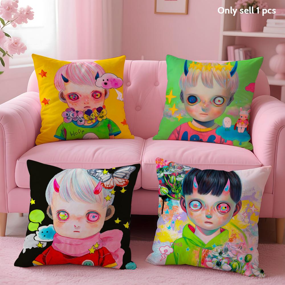 Cute Boy H-Hikari Shimoda Cushion Cover Soft Short Plush Double-Sided Printing Home Decor Machine Washable Pillow Case Gift