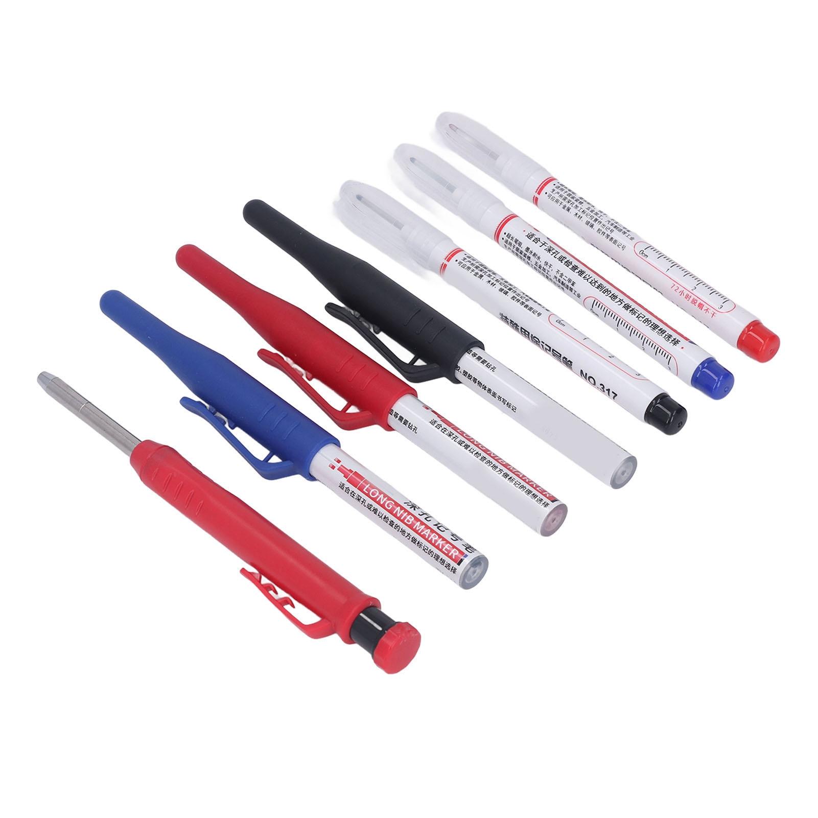 

Набор маркеров для плотника, многофункциональный, 6 длинных маркеров для глубоких отверстий, 1 карандаш для работы по дереву с