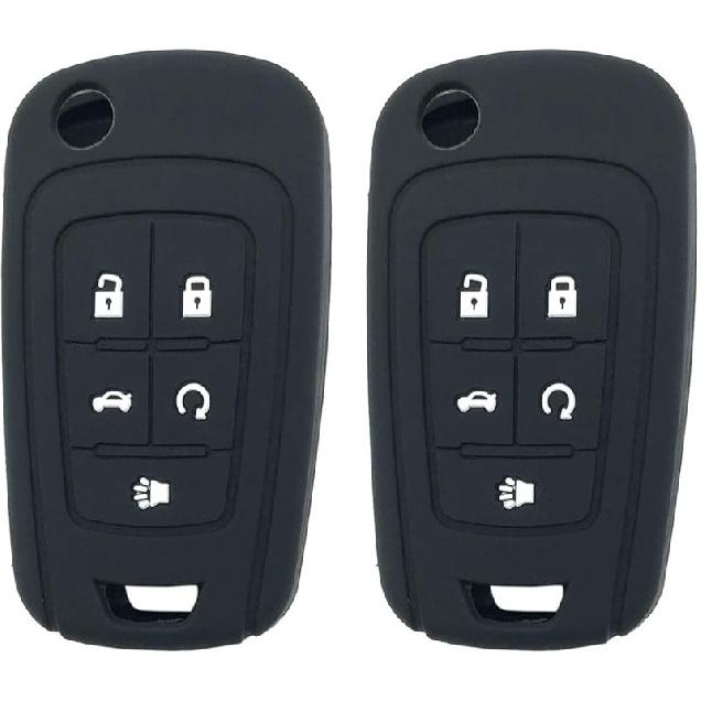 5 Buttons Silicone Protector Key Fob Cover Case fit for Chevy Camaro Cruze Malibu Equinox Sonic Impala Keyless Entry Key Fob