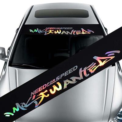 Letters Design Car Front Rear Windshield Colorful Reflective Sticker Decal Decor
