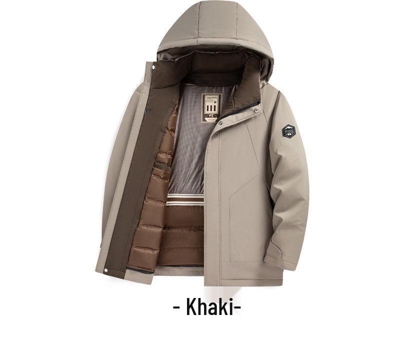 Men's 2025 Winter Hooded Down Jacket with Removable Liner - Thickened and Warm Casual Wear