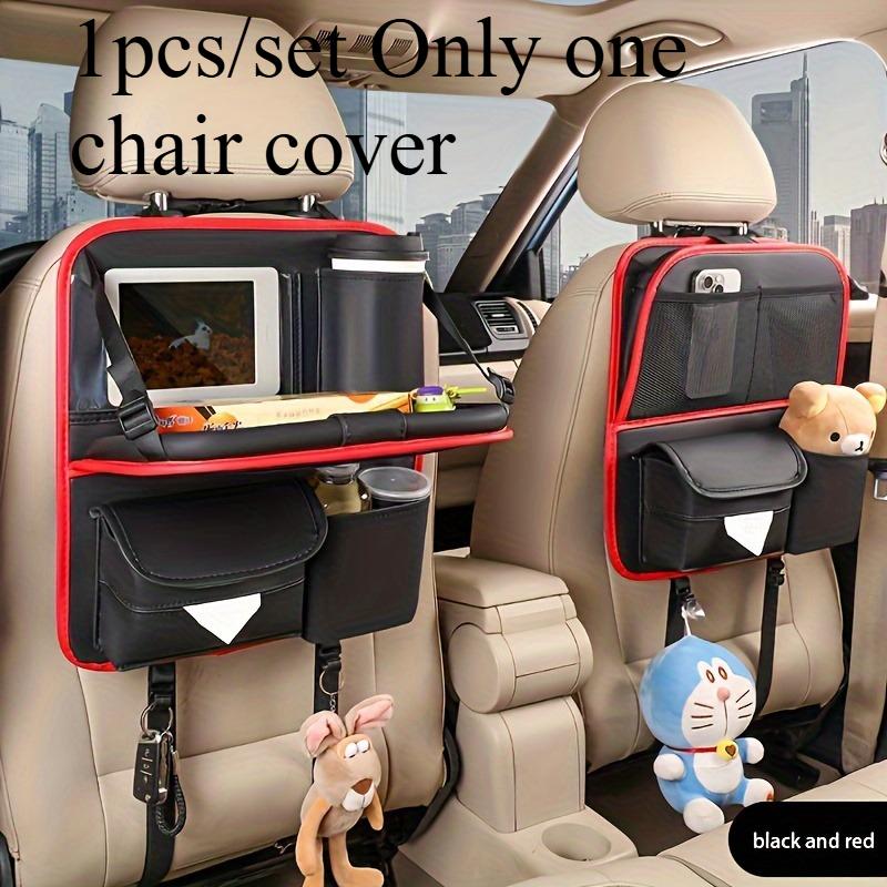 1pcs/set Leather Car Seat Back Organizer with Folding Table Hanging Storage Pouch Tissue Box Holder for Auto Accessories