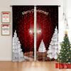 Schneelandschaft Ölmalerei Weihnachtsfeiertagsbaum Druck Druck Fenstergardinen Schlafzimmerbereich Restaurant Neuer Stil Feiertagszusammenkunft Dekoratives Fenster