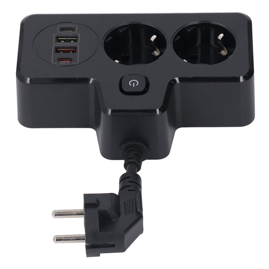 Flat Outlet Extender USB C 2 Prong Short Extension Cord Power Strip Desk Charger 3250W QC3.0 PD20W D