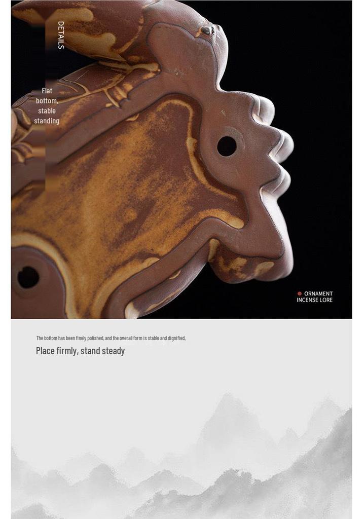 Crab-Shaped Ceramic Incense Burner - Antique-Style Indoor Home Decoration and Mosquito Repellent.